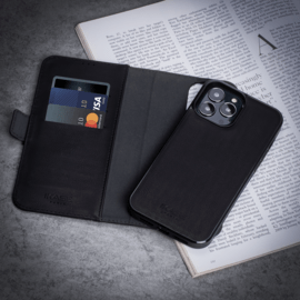 Robusto portafoglio magnetico 2 in 1 e custodia per Apple iPhone 13 Pro Max, Onyx Black