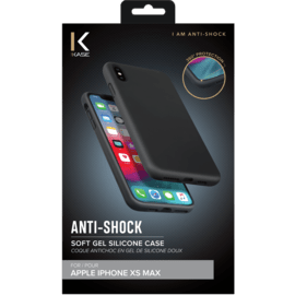 Custodia in silicone gel anti-shock per Apple iPhone XS Max, nero satinato
