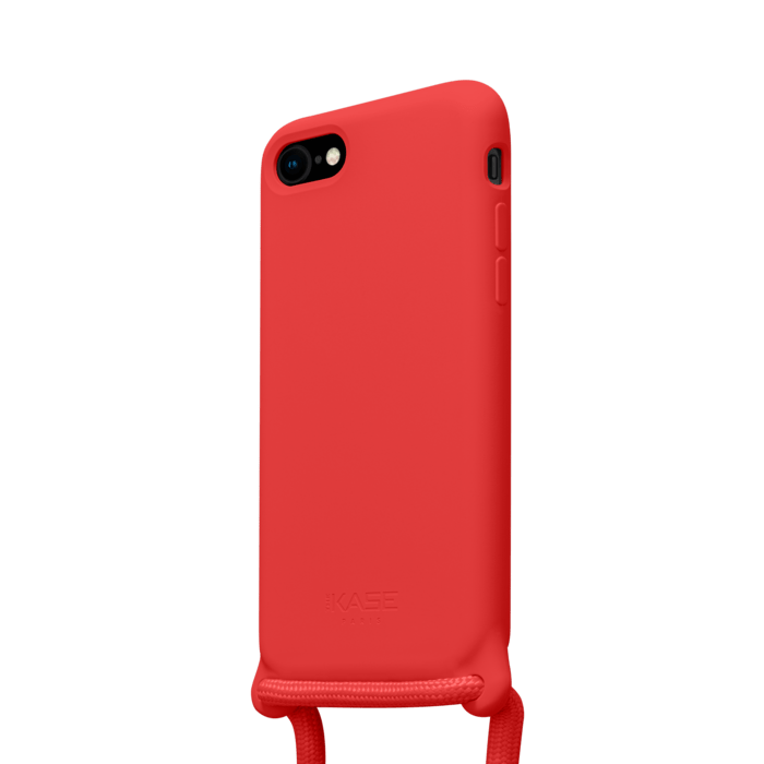 Crossbody Strap Soft Gel Silicone Case For Apple Iphone 7 8 Se Se 22 Fiery Red The Kase