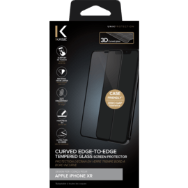 Case Curved Edge-to-Edge Tempered Glass Screen Protector for Apple iPhone XR, Black