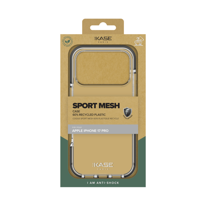 Coque Sport mesh pour 60% de plastique recycl&eacute; Apple iPhone 17 Pro, Noir