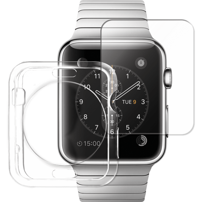 Clarity Coque Silicone & Protection d'&eacute;cran en verre tremp&eacute; pour Apple Watch (42mm)