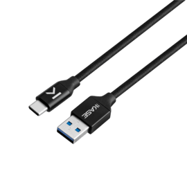 Fast Charge USB 3.2 GEN 2 Metallic braided USB-C to USB-A Charge/Sync cable (1M), Black