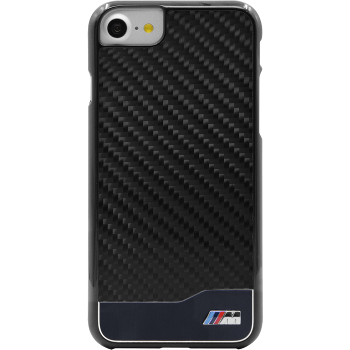 BMW Coque carbone & aluminium pour Apple iPhone 7/8/SE 2020, Noir