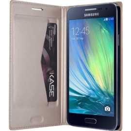 Etui &agrave; clapet pour Samsung Galaxy A3, Or