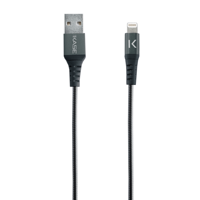 Câble Lightning® certifié MFi Apple vers USB charge/sync en acier inoxydable ultra solide (1M), Gris Sidéral