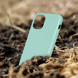 Coque antibact&eacute;rienne vegan bio 100 % z&eacute;ro d&eacute;chet pour Apple iPhone 12 mini, Vert Brumeux