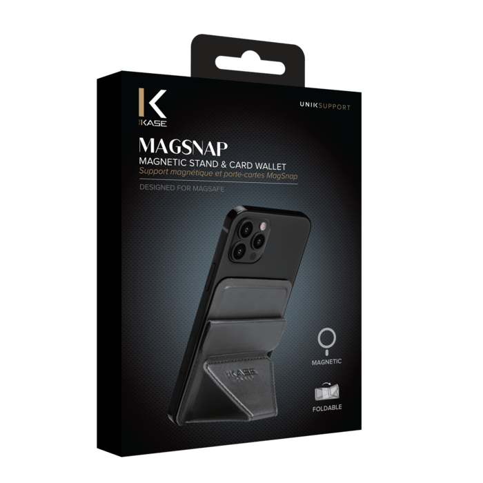 Support magn&eacute;tique et porte-cartes MagSnap, Noir minuit