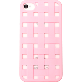 Coque pour Apple iPhone 4/4S, quadrillée Rose Pale