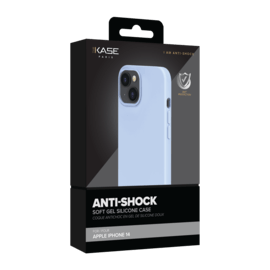 Coque antichoc en gel de silicone doux pour Apple iPhone 14, Bleu Lilas