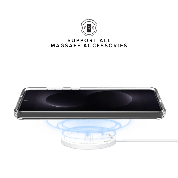 Coque antichoc magn&eacute;tique invisible Fabriqu&eacute; Avec du 75% Plastique Recycl&eacute; pour Samsung Galaxy S25 Edge 5G, Transparente