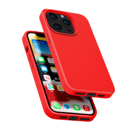 Custodia morbida in silicone antiurto in gel per Apple iPhone 13 Pro, rosso fuoco