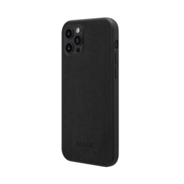 Coque en Suède Alcantara pour Apple iPhone 12/12 Pro, Noir Minuit