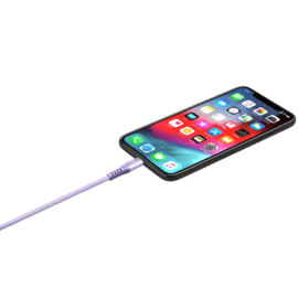 Câble USB-C vers Lightning certifié MFi Apple métallisé tressé Charge/sync (1M), Violet Lilas
