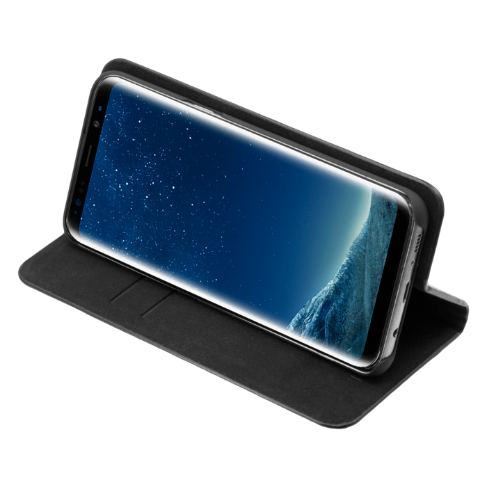 Coque Clapet Bling Strass pour Samsung Galaxy S8, Minuit Noir