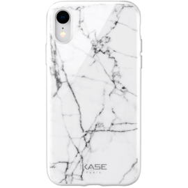 Coque effet marbr&eacute; pour Apple iPhone XR, Blanc
