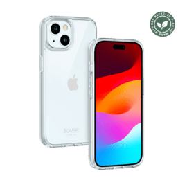 Coque hybride invisible fabriqu&eacute;e &agrave; 83 % de plastique recycl&eacute; pour Apple iPhone 15, transparente