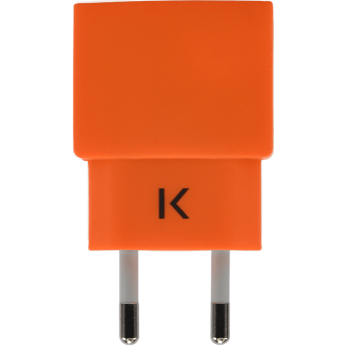 Chargeur Universel Mono USB (EU) 1A, Orange Vif