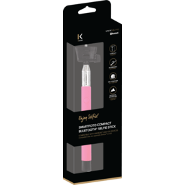 SmartFoto Compact Bluetooth Selfie Stick, Rose