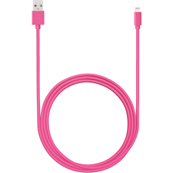 C&acirc;ble Lightning certifi&eacute; MFi Apple Charge/Sync (2M), Pink Bonbon