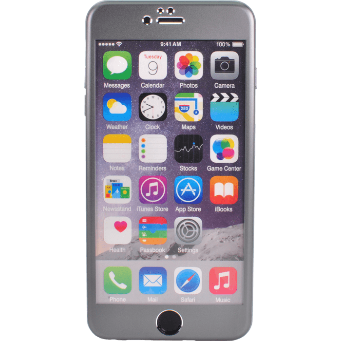 Protection d'écran en Alliage de Titane et verre trempé pour Apple iPhone 6 Plus/6s Plus, Gris sidéral
