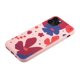 Coque antibact&eacute;rienne vegan bio 100 % z&eacute;ro d&eacute;chet pour Apple iPhone 11 Pro, Rose p&eacute;tunia