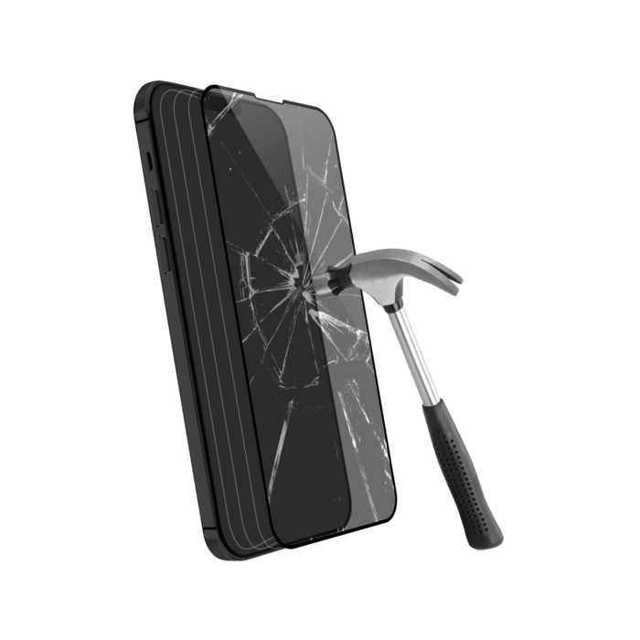 Protection d'écran en verre trempé (100% de surface couverte) pour Apple iPhone 13 mini, Noir