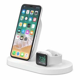 Station de recharge sans fil 7,5W pour iPhone et Apple Watch blanc
