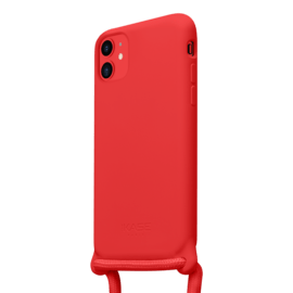 Coque en gel de silicone doux en bandoulière pour Apple iPhone 11, Rouge Ardent