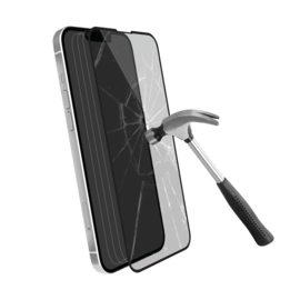 Protection d&rsquo;&eacute;cran antibact&eacute;rienne en verre tremp&eacute; ultra-r&eacute;sistant (100% de surface couverte) pour Apple iPhone 13/13 Pro, Noir