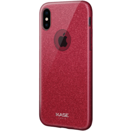 Coque slim pailletée étincelante pour Apple iPhone X, Rouge