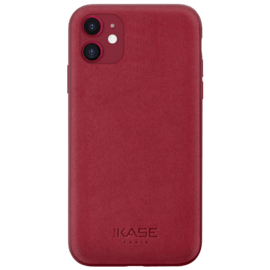 Coque en Su&egrave;de Alcantara pour Apple iPhone 11, Rouge rubis