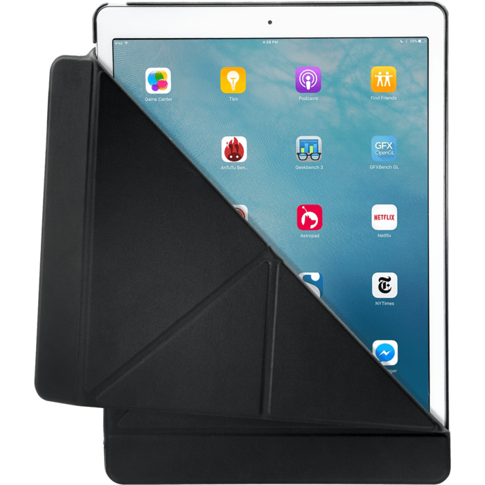 Origami Coque clapet Multi-position pliable pour Apple 12.9-inch iPad Pro, Noir Satin