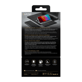 Diarycase 2.0 Coque clapet en cuir v&eacute;ritable avec support aimant&eacute; et fabriqu&eacute; avec un &eacute;tui en plastique recycl&eacute; pour Apple iPhone 15, Noir Minuit
