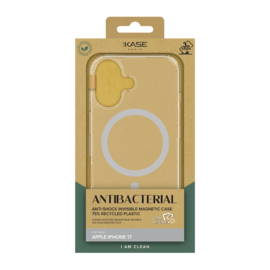 Coque Antibact&eacute;rienne Antichoc Magn&eacute;tique Invisible Fabriqu&eacute; Avec du 75% Plastique Recycl&eacute; pour Apple iPhone 17, Transparente