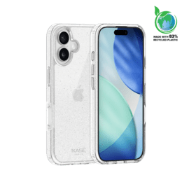 Coque hybride &eacute;tincelante invisible GEN 2.0 83% de plastique recycl&eacute; pour Apple iPhone 17, Transparente