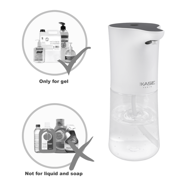 Distributeur automatique de solutions d&eacute;sinfectantes pour les mains (300mL), Blanc