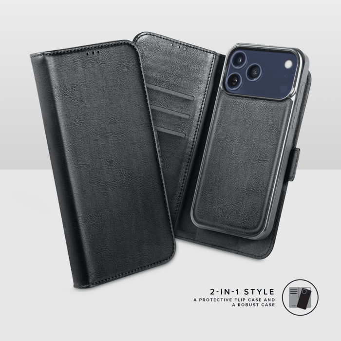 Etui & Coque robuste magn&eacute;tique 2-en-1 et fabriqu&eacute; avec un &eacute;tui en plastique recycl&eacute; pour Apple iPhone 17 Pro Max, Noir Onyx