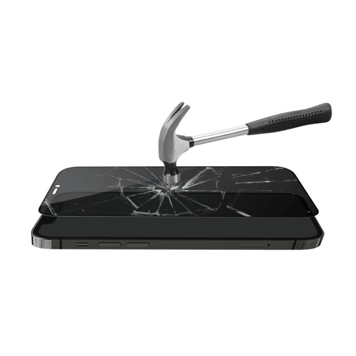 Protection d'écran Privée en verre trempé (100% de surface couverte) pour Apple iPhone 12/12 Pro, Noir