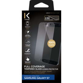 Protection d'&eacute;cran en verre tremp&eacute; (100% de surface couverte) pour Samsung Galaxy S7, Transparent