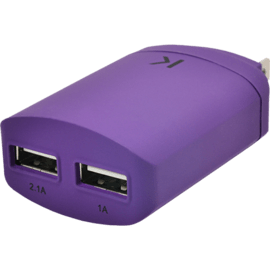 Chargeur Universel Double USB (US) 3.1A, Violet Royal