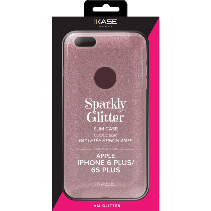 Coque slim pailletée étincelante pour Apple iPhone 6 Plus/6s Plus, Or Rose