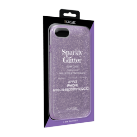 Custodia Slim Glitter Scintillante per Apple iPhone 6/6s/7/8/SE 2020/SE 2022, Viola