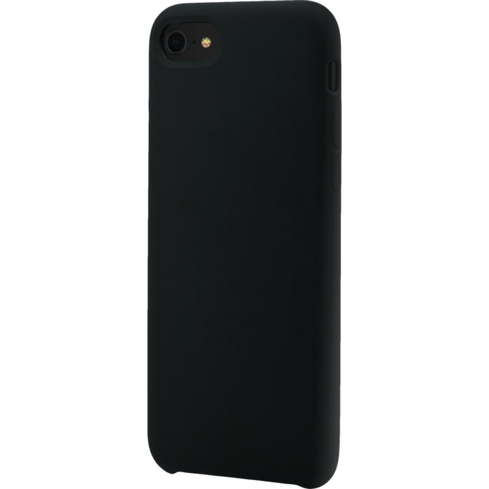 (Edition spéciale) Coque en gel de silicone doux pour Apple iPhone 7/8/SE 2020/SE 2022, Noir satin
