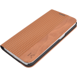 Coque Clapet pour Samsung Galaxy S6 Edge, Marron & Bois de cerisier naturel
