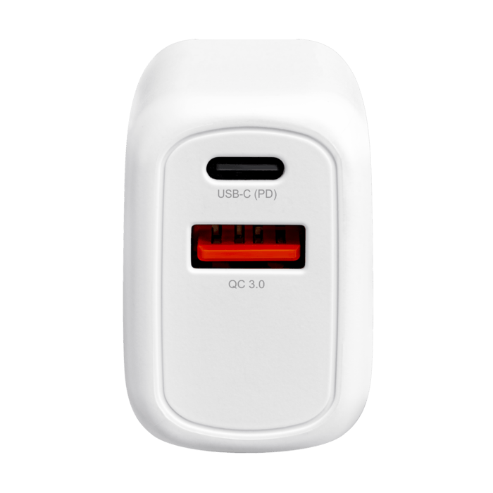 Universal PowerPort Speed LITE Quick Charge 20W Dual USB EU Wall Charger (Power Delivery), White