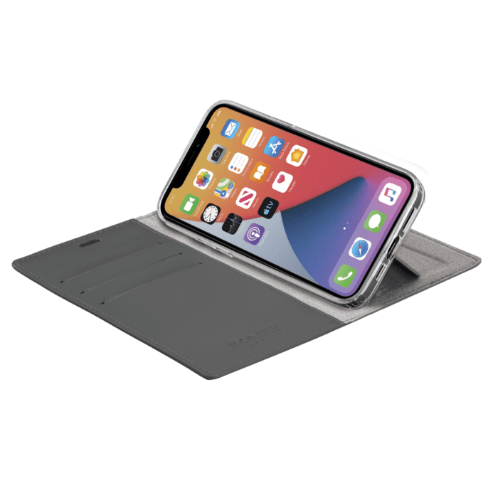 Diarycase 2.0 Coque clapet en cuir v&eacute;ritable avec support aimant&eacute; pour Apple iPhone 12/12 Pro, Violet Lilas