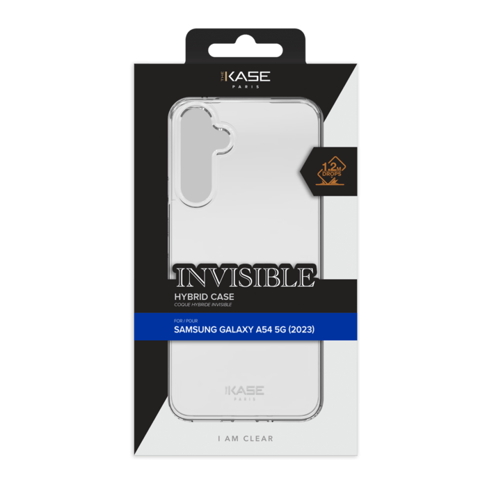 Coque hybride invisible pour Samsung Galaxy A54 5G 2023, Transparente