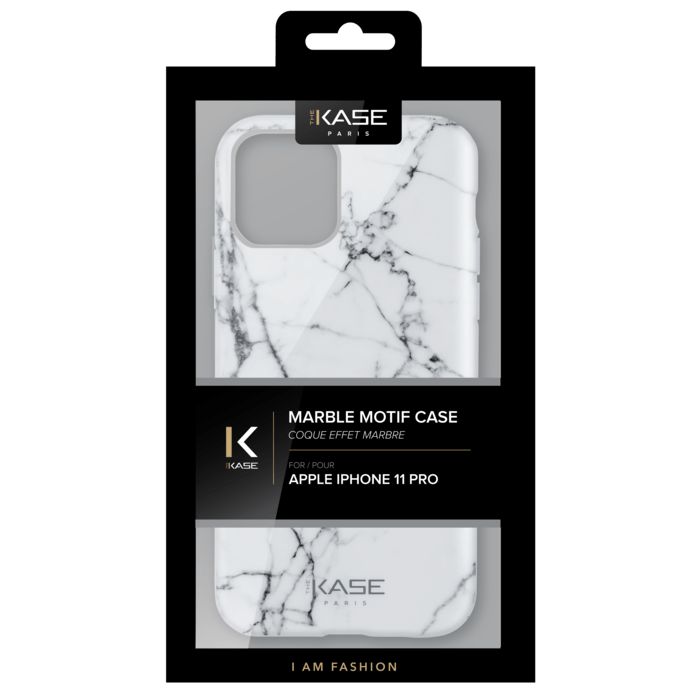 Coque effet marbr&eacute; pour Apple iPhone 11 Pro, Blanc