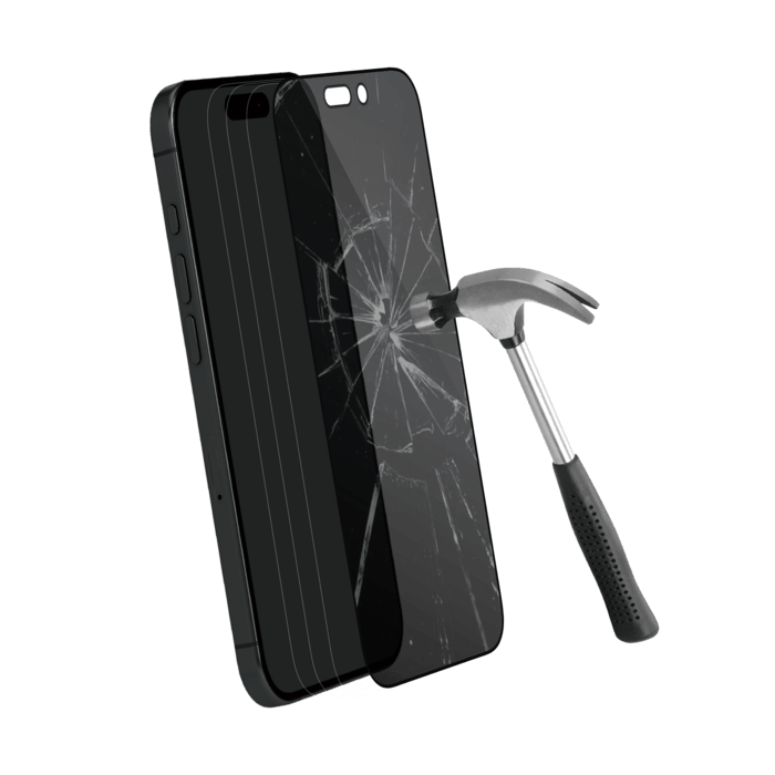 Protection d'&eacute;cran Priv&eacute;e en verre tremp&eacute; (60% verre tremp&eacute; recycl&eacute;) pour Apple iPhone 15, Noir